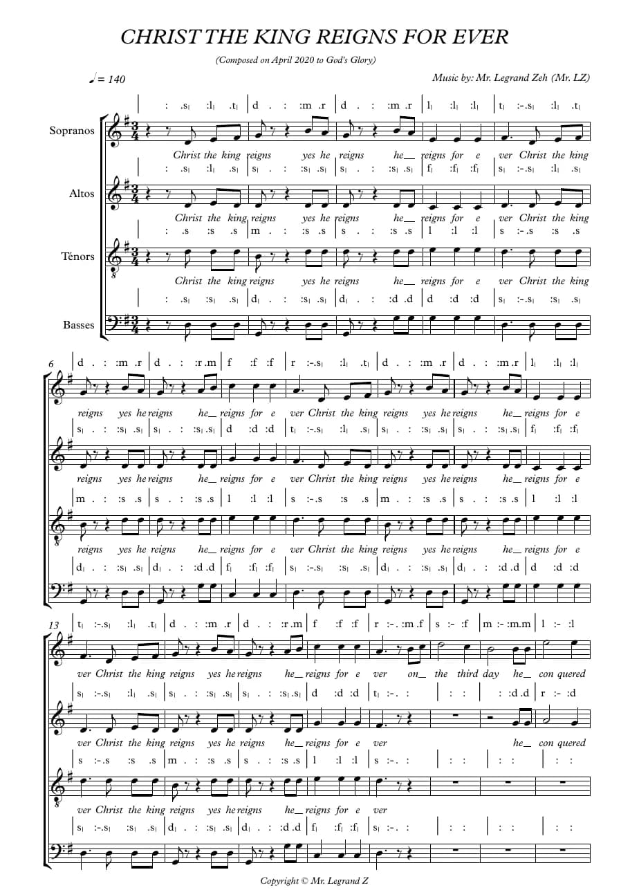 Christ the King Reignssolfa — first page