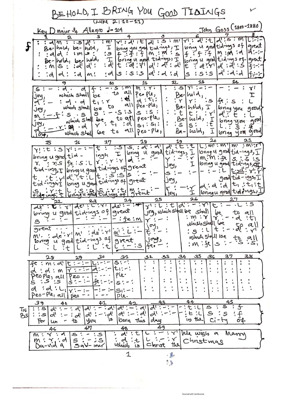Christmas Carol Songs — first page