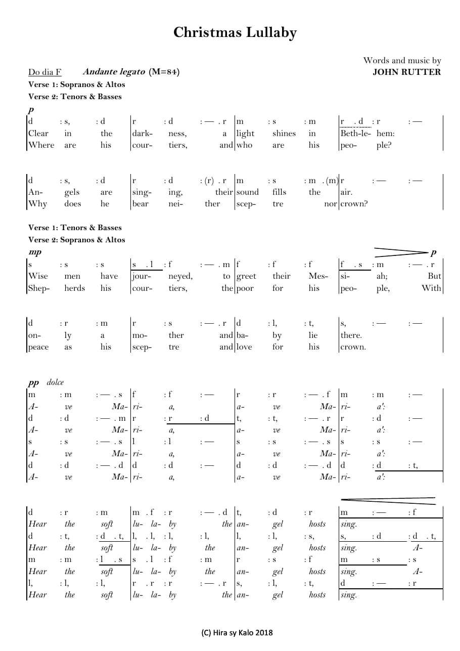 Christmas Lullaby — first page