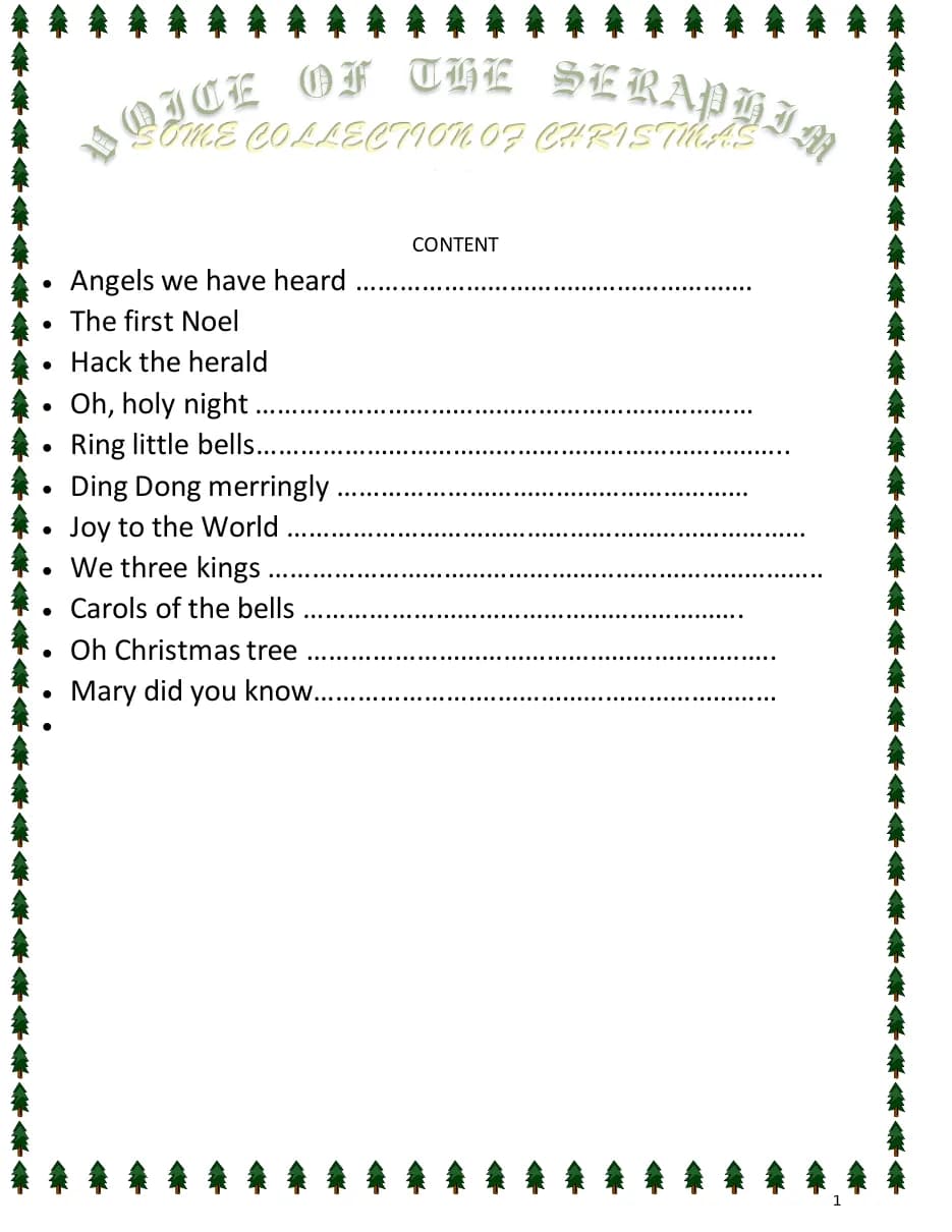 Christmas Songs — first page