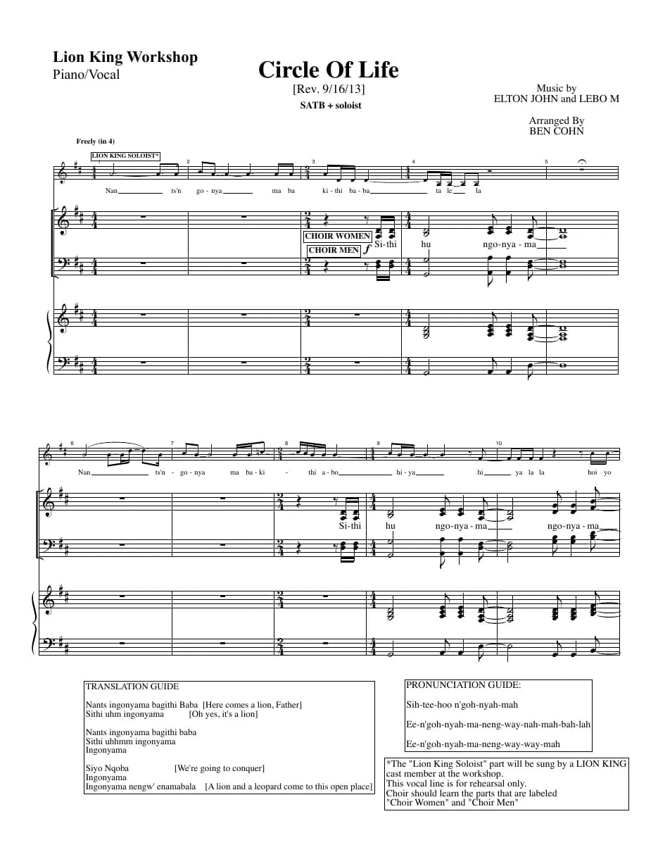 Circle of Life — first page