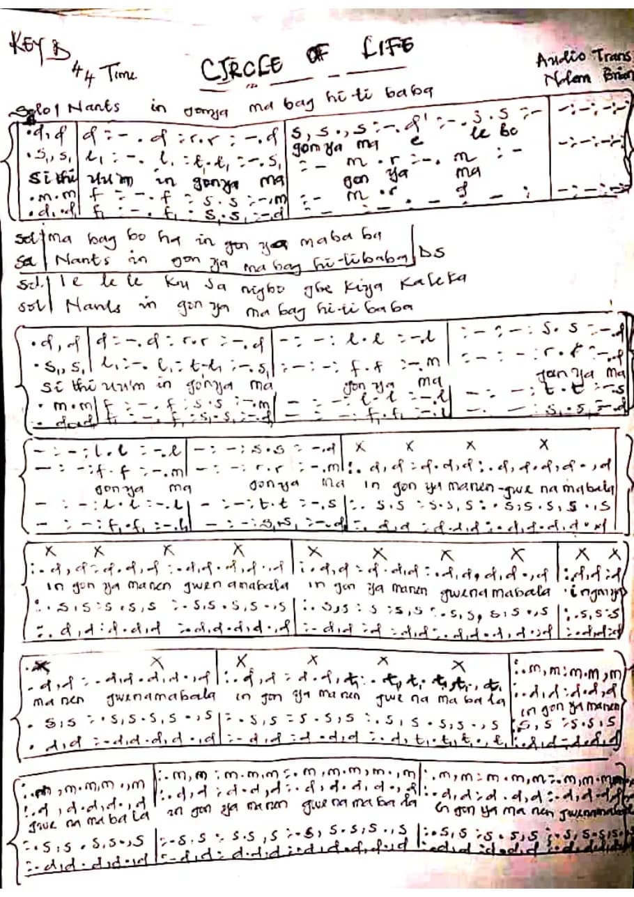Circle of Life — first page