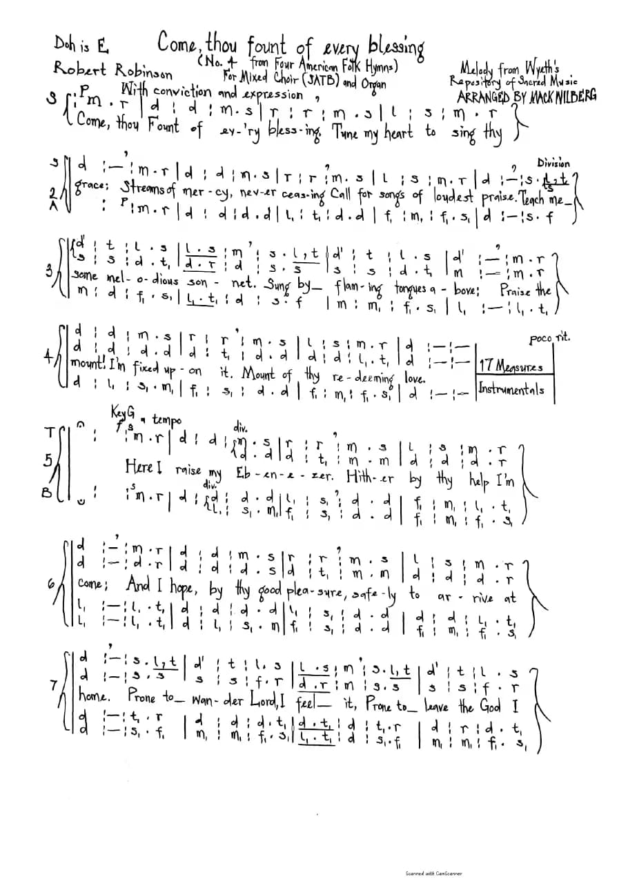 Come, Thou Fount - Mack Wilberg — first page