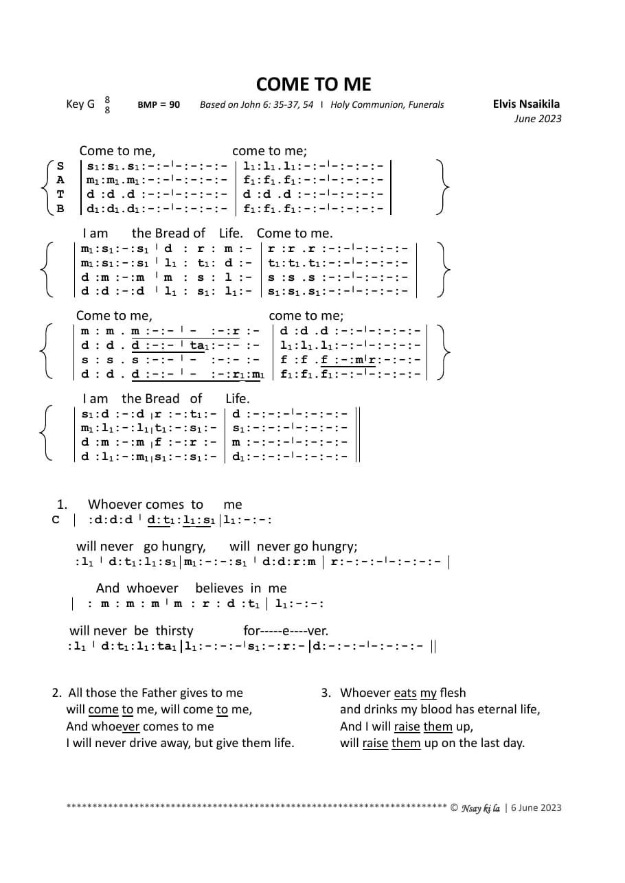 Come to Me — first page