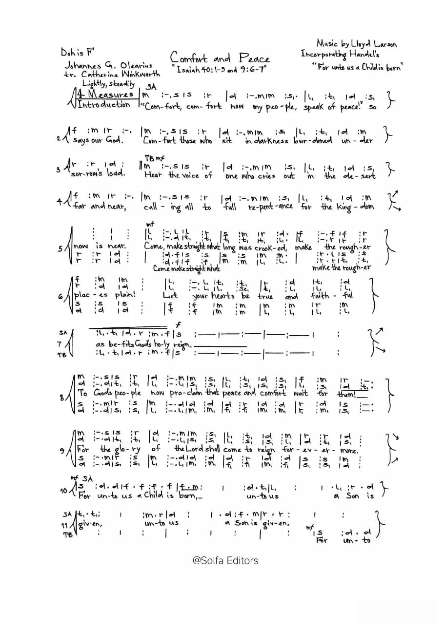 Comfort and Peace — first page