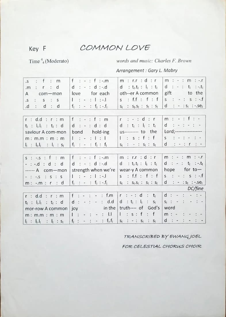 Common Love — first page