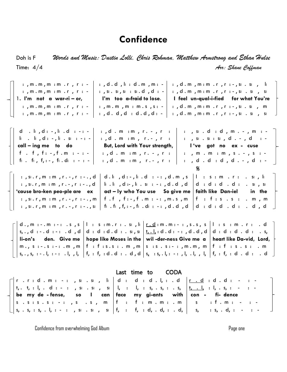 Confidence — first page