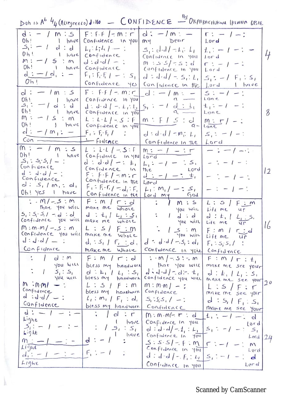 Confidence — first page