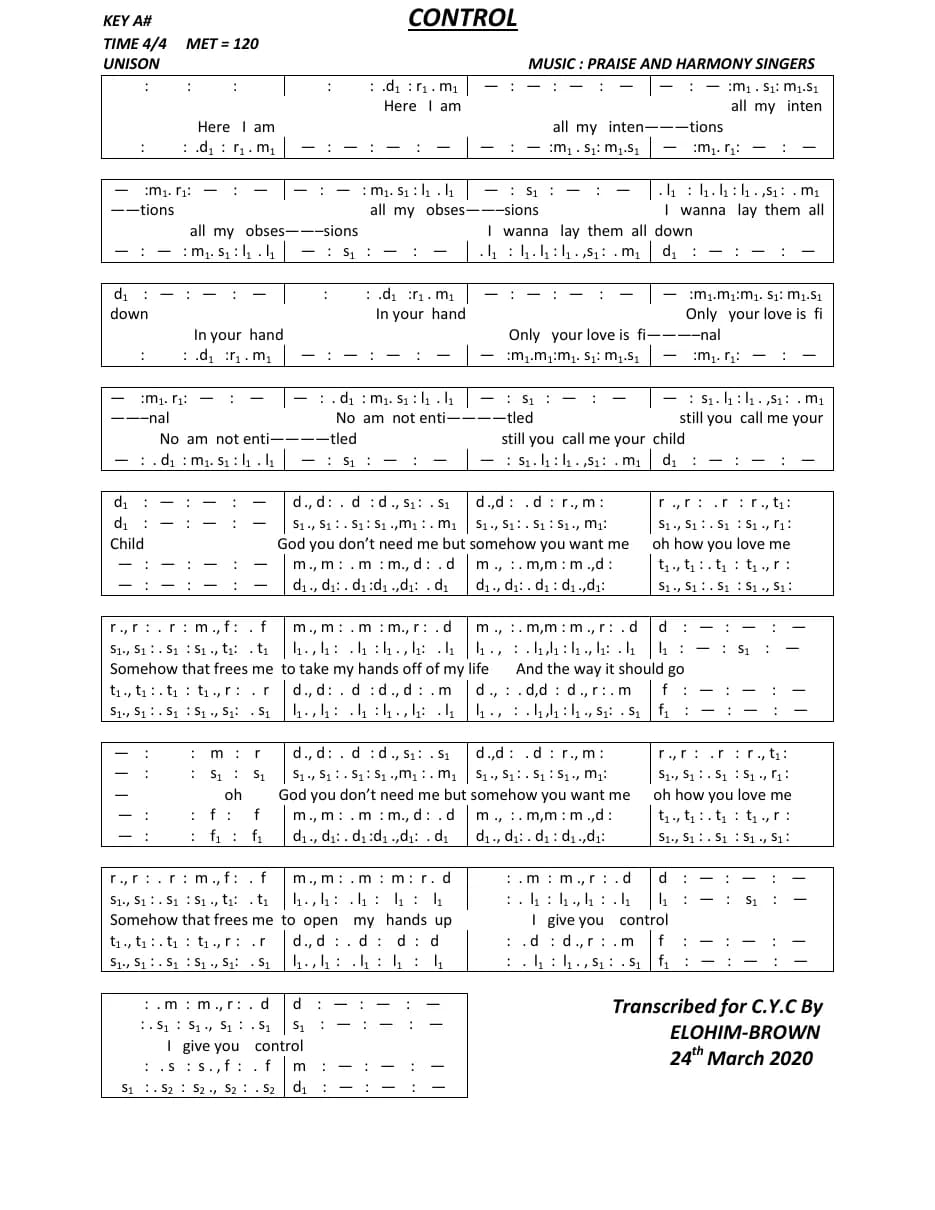 Control — first page