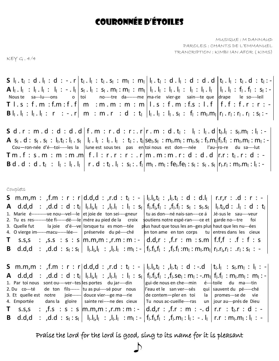 Couronnee D'etoiles — first page
