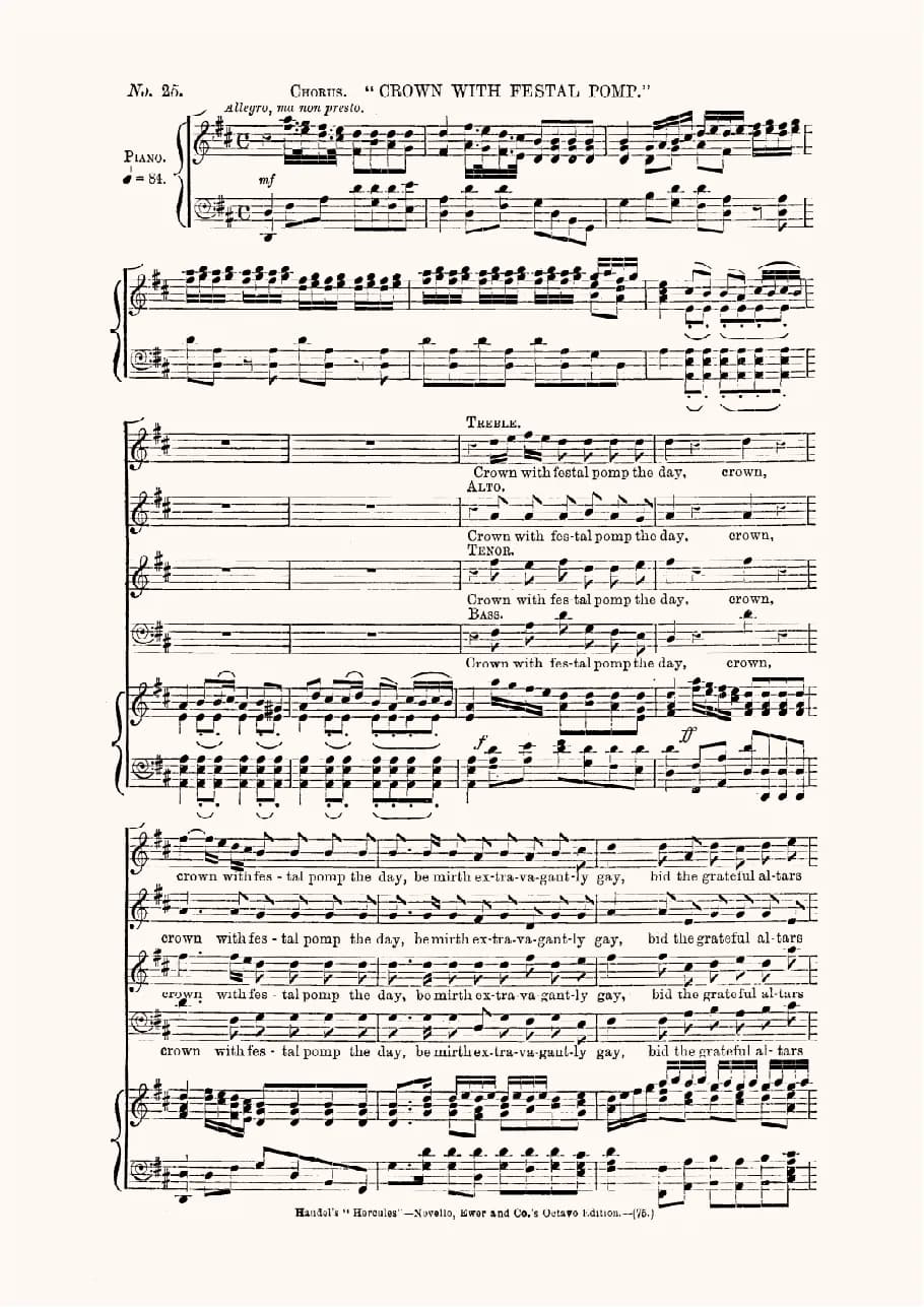 Crown with Festal Pomp from Hercules — first page