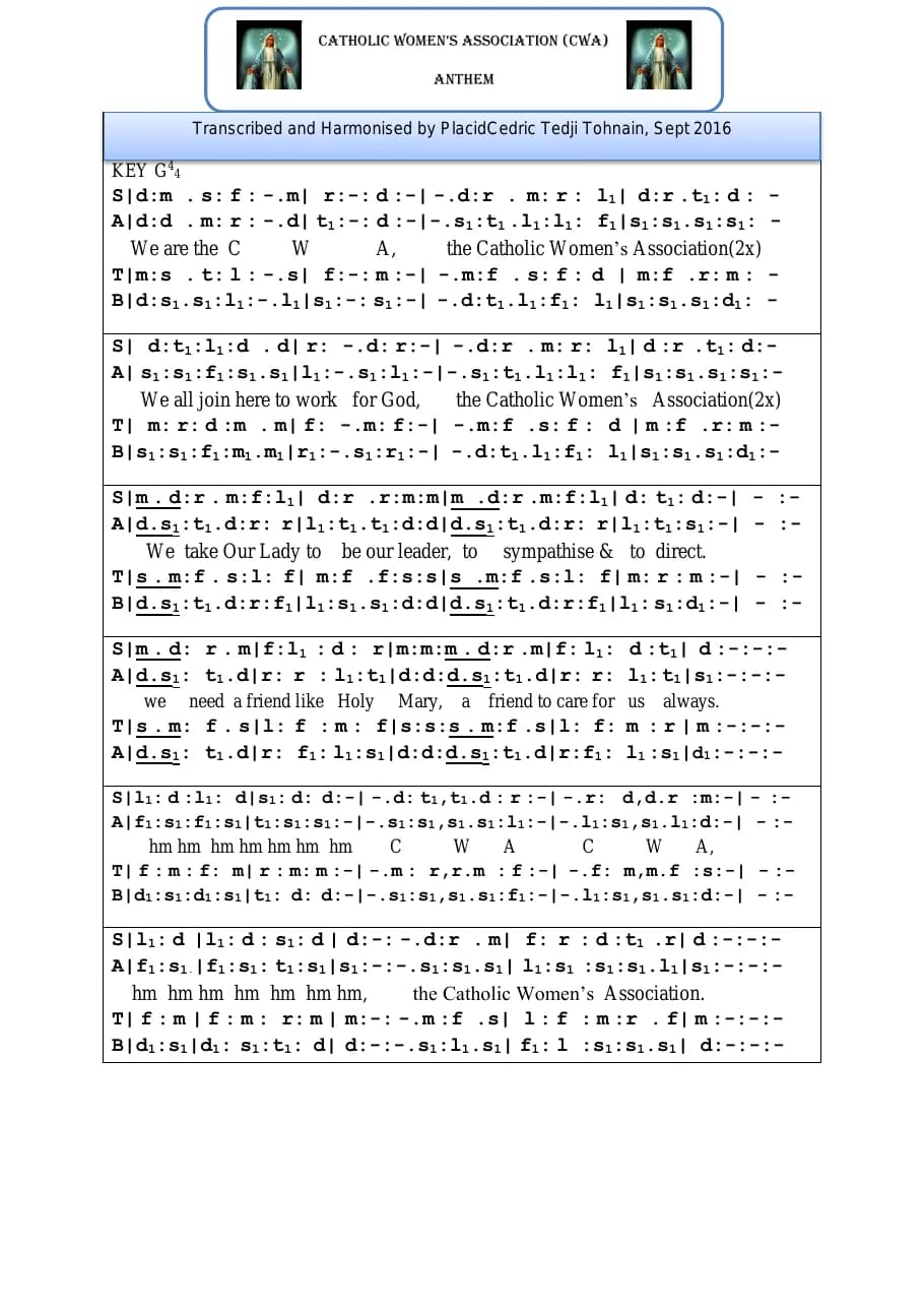 Cwa Anthem — first page