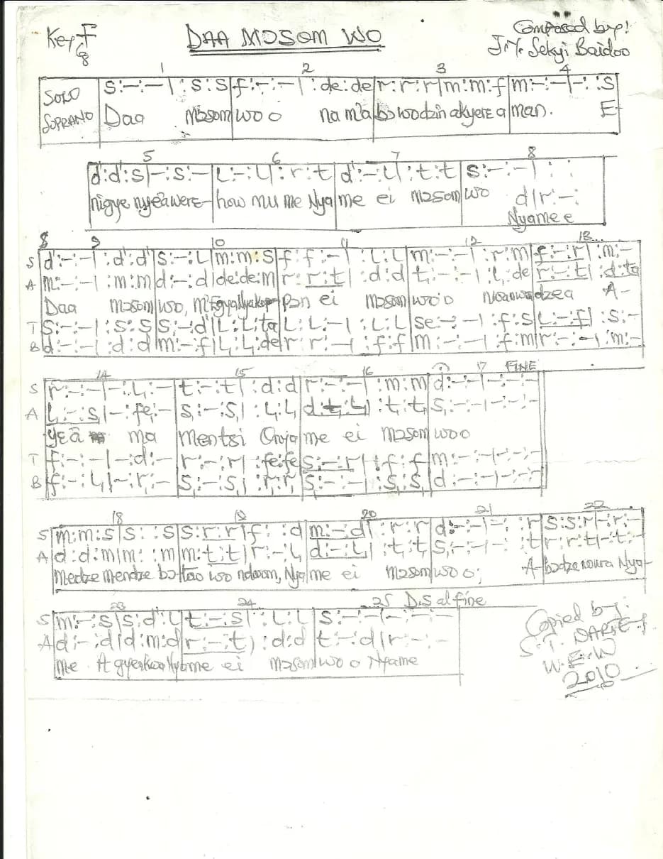 Daa Mosom Wo — first page