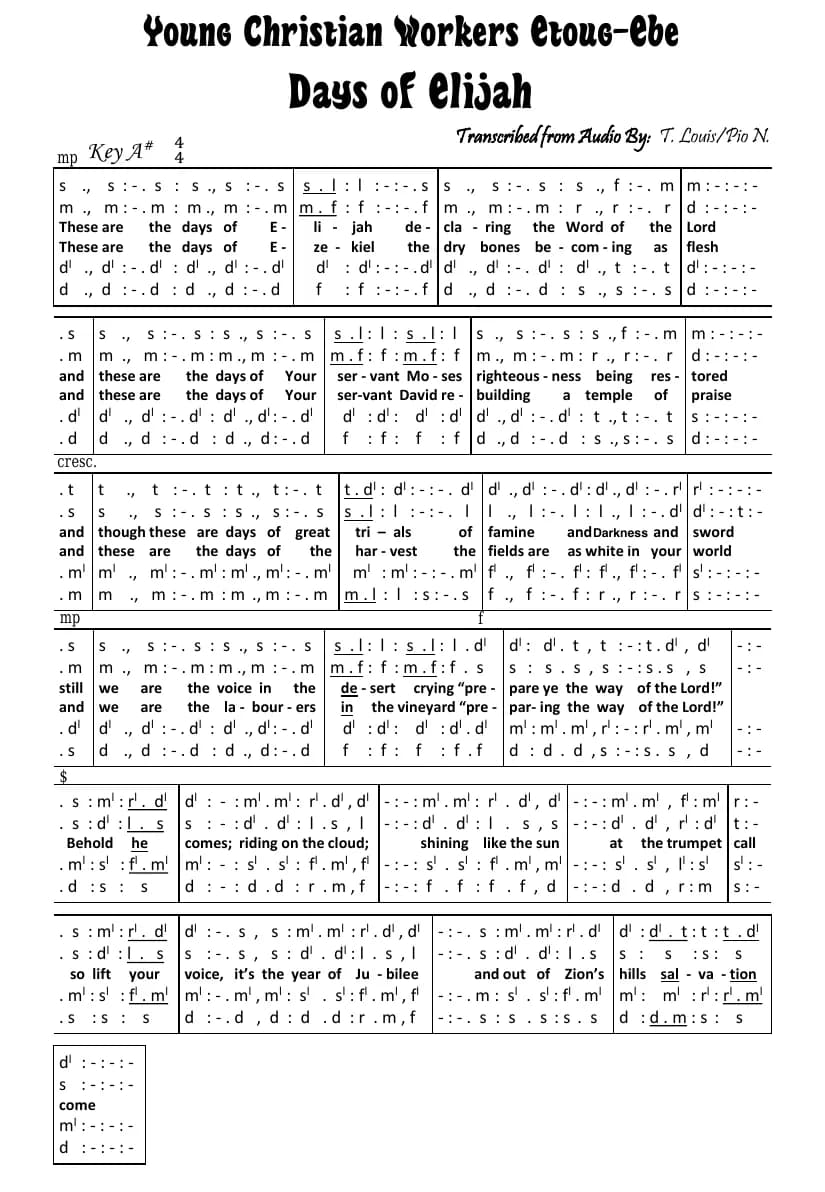 Days of Elijah — first page
