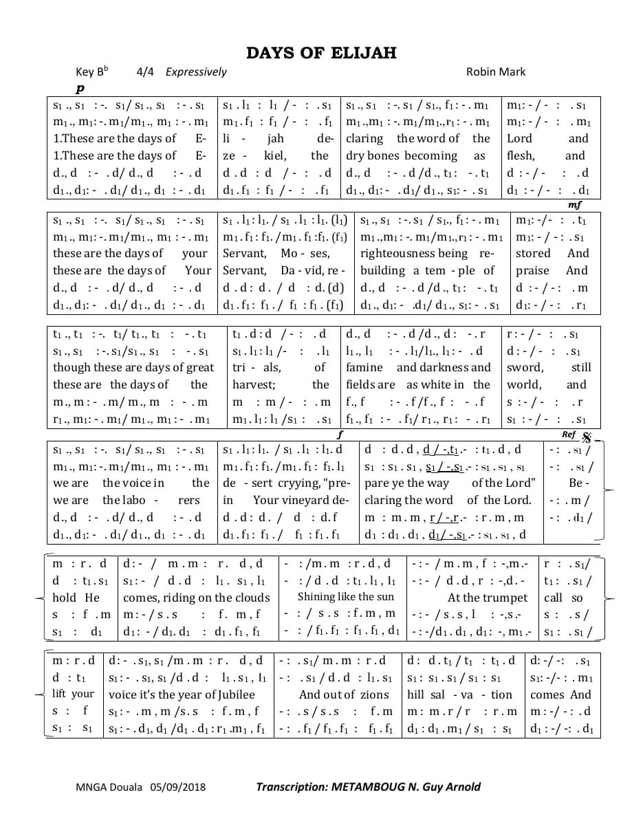 Days of Elijah — first page
