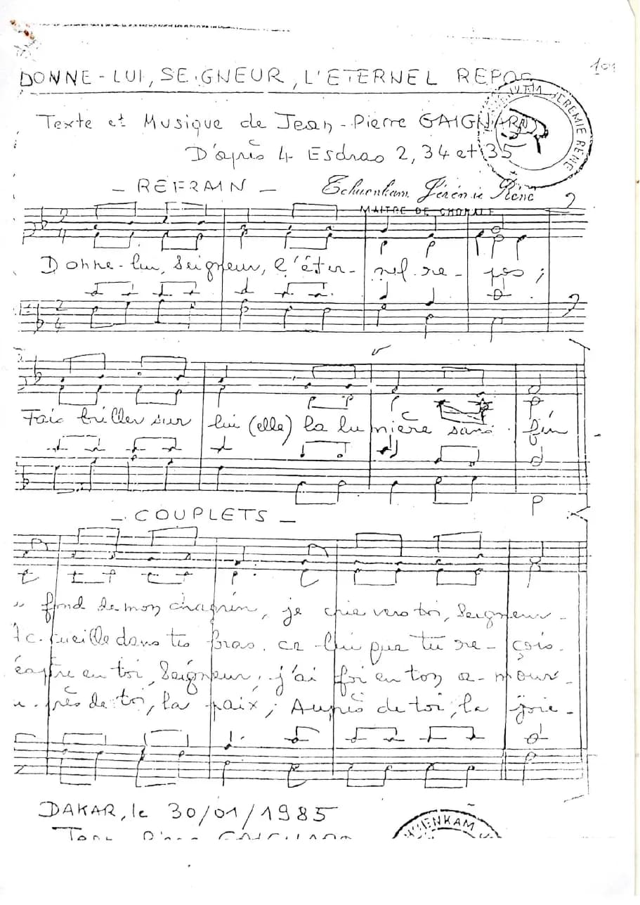 Donne Lui Seigneur, L'eternel Repos — first page