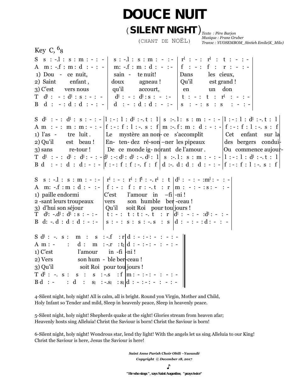 Douce Nuit — first page
