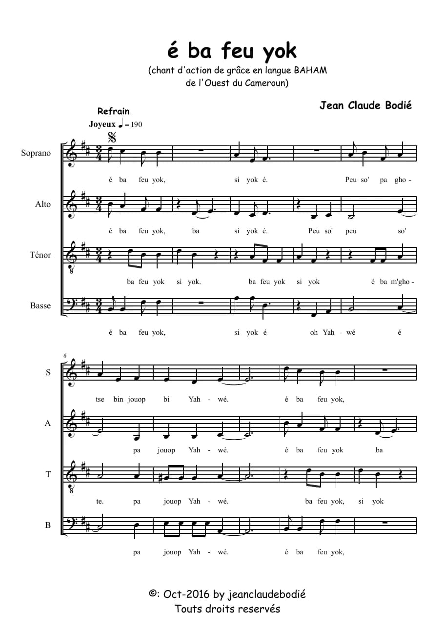 E Ba Feu Yok — first page