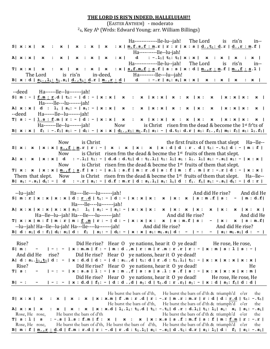 Easter Anthem — first page