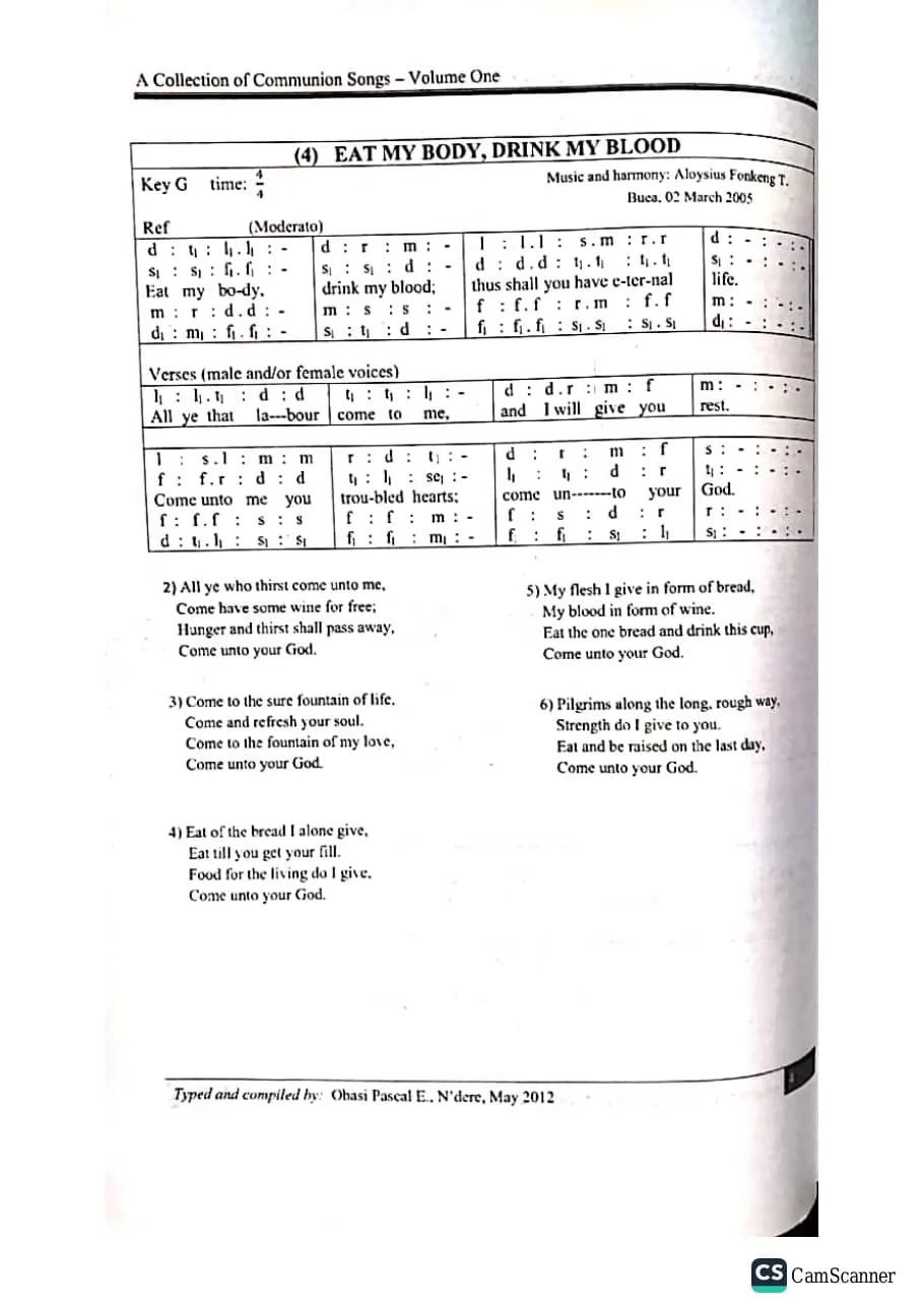 Eat My Body Drink My Blood — first page