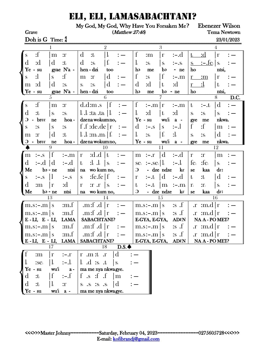 Eli, Eli, Lamasabachtani — first page