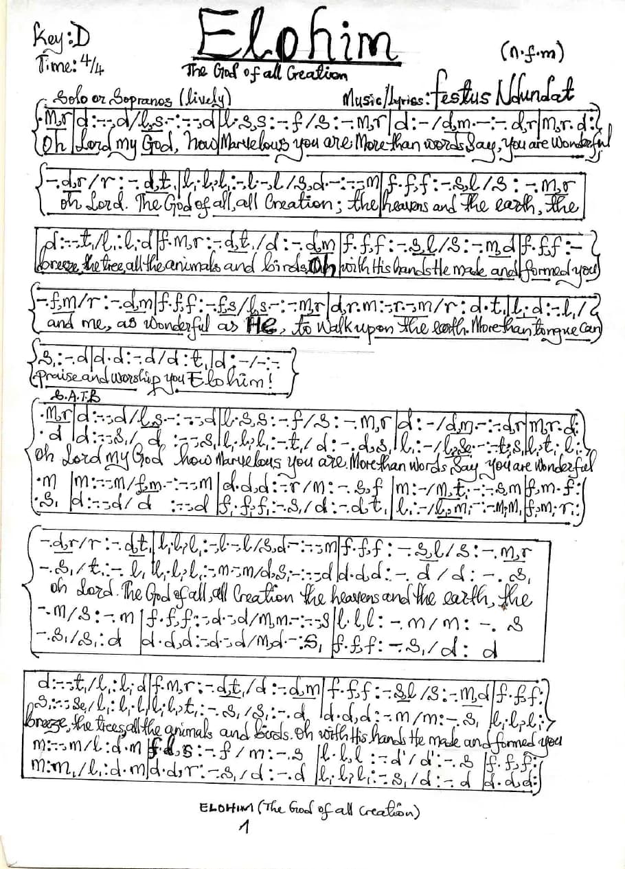 Elohim — first page
