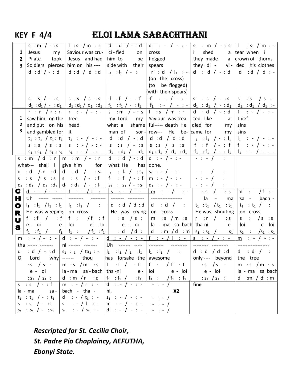 Eloi Lama Sabachthani — first page