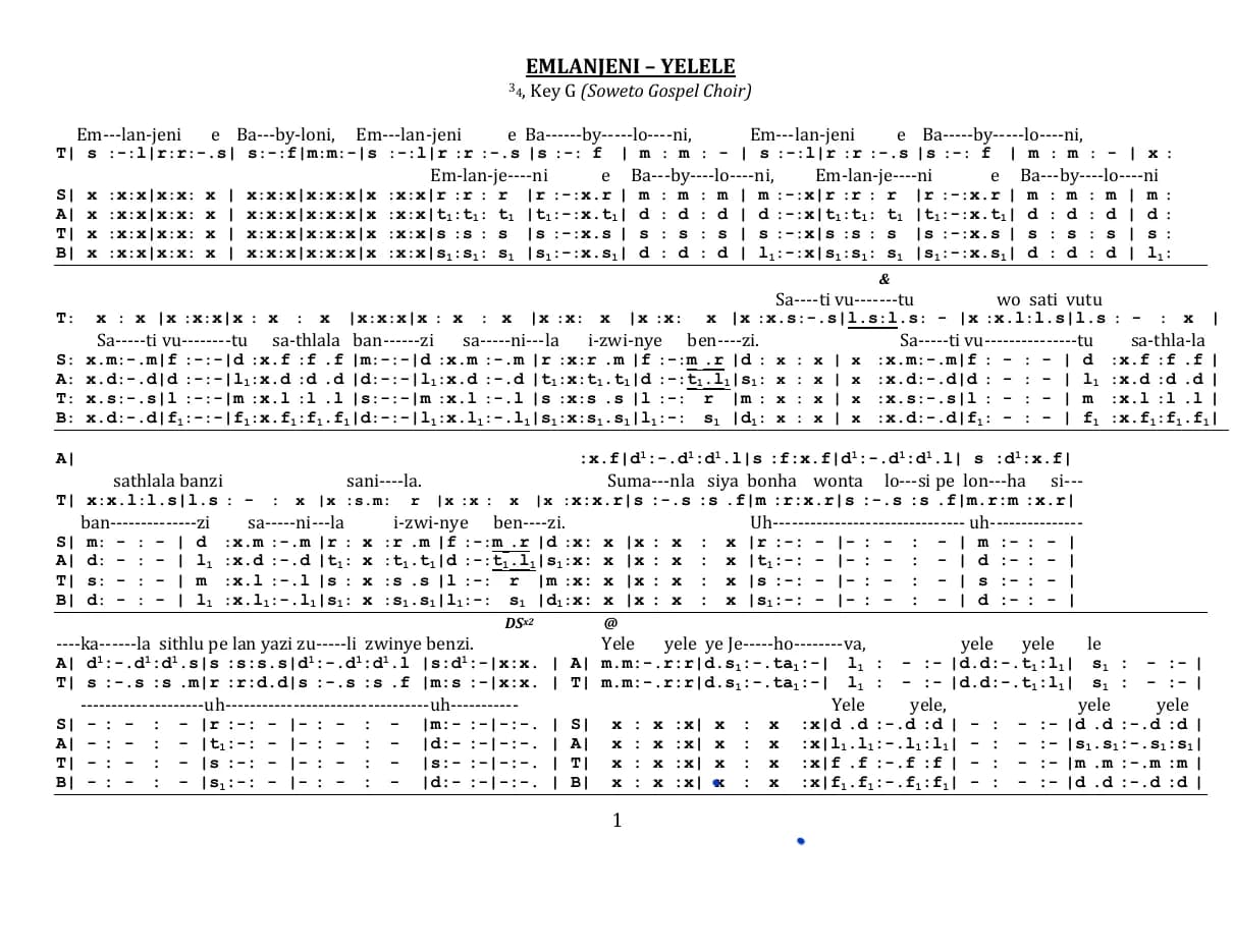 Emlanjeni - Yelele — first page
