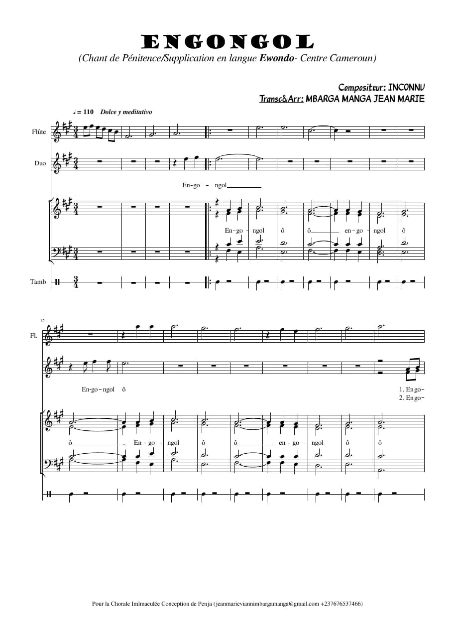 Engongol - Kyrie en Ewondo — first page