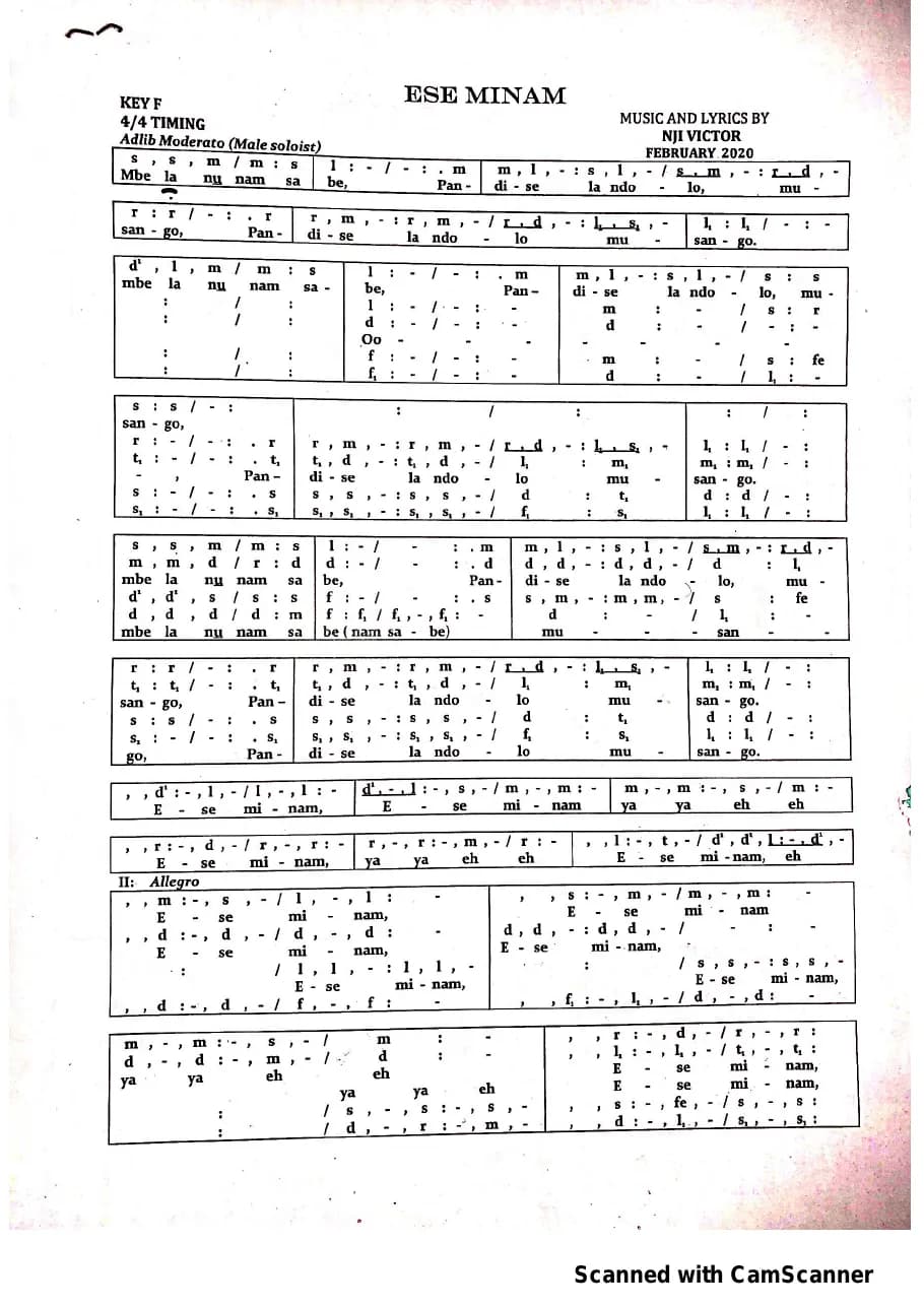 Ese Minam — first page