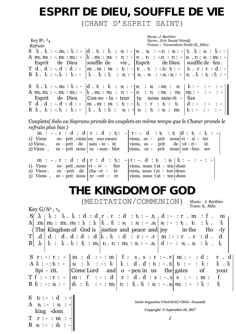 Esprit de Dieu — first page