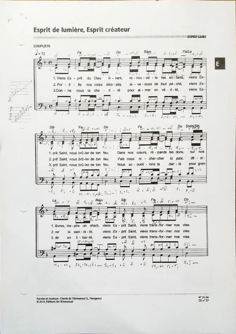 Esprit de Lumiere — first page