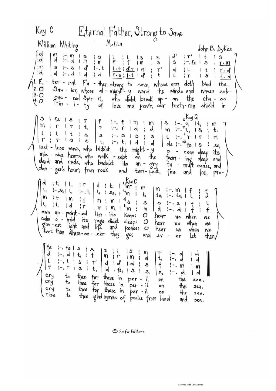 Eternal Father, Strong to Save — first page