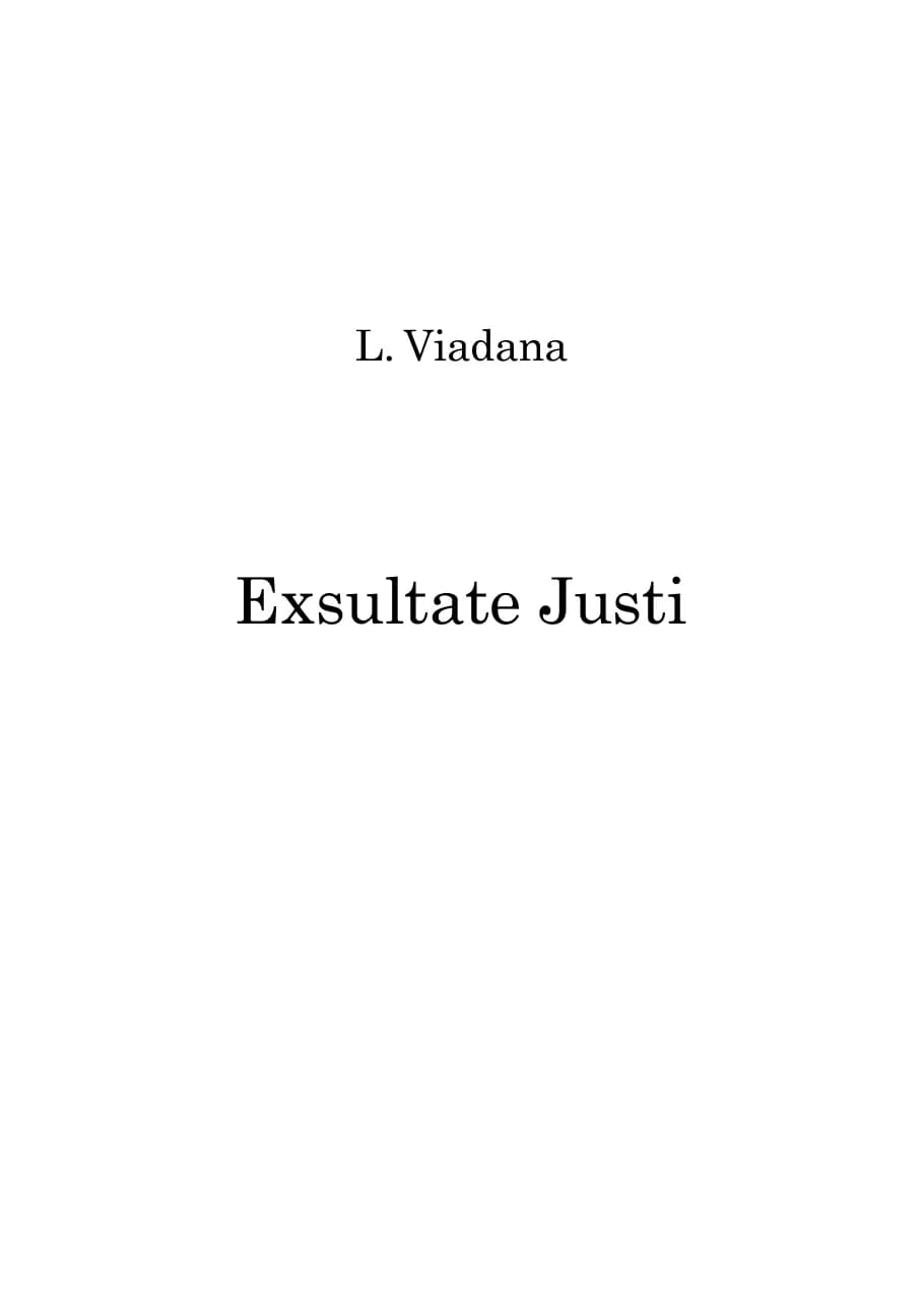 Exsultate Justi — first page