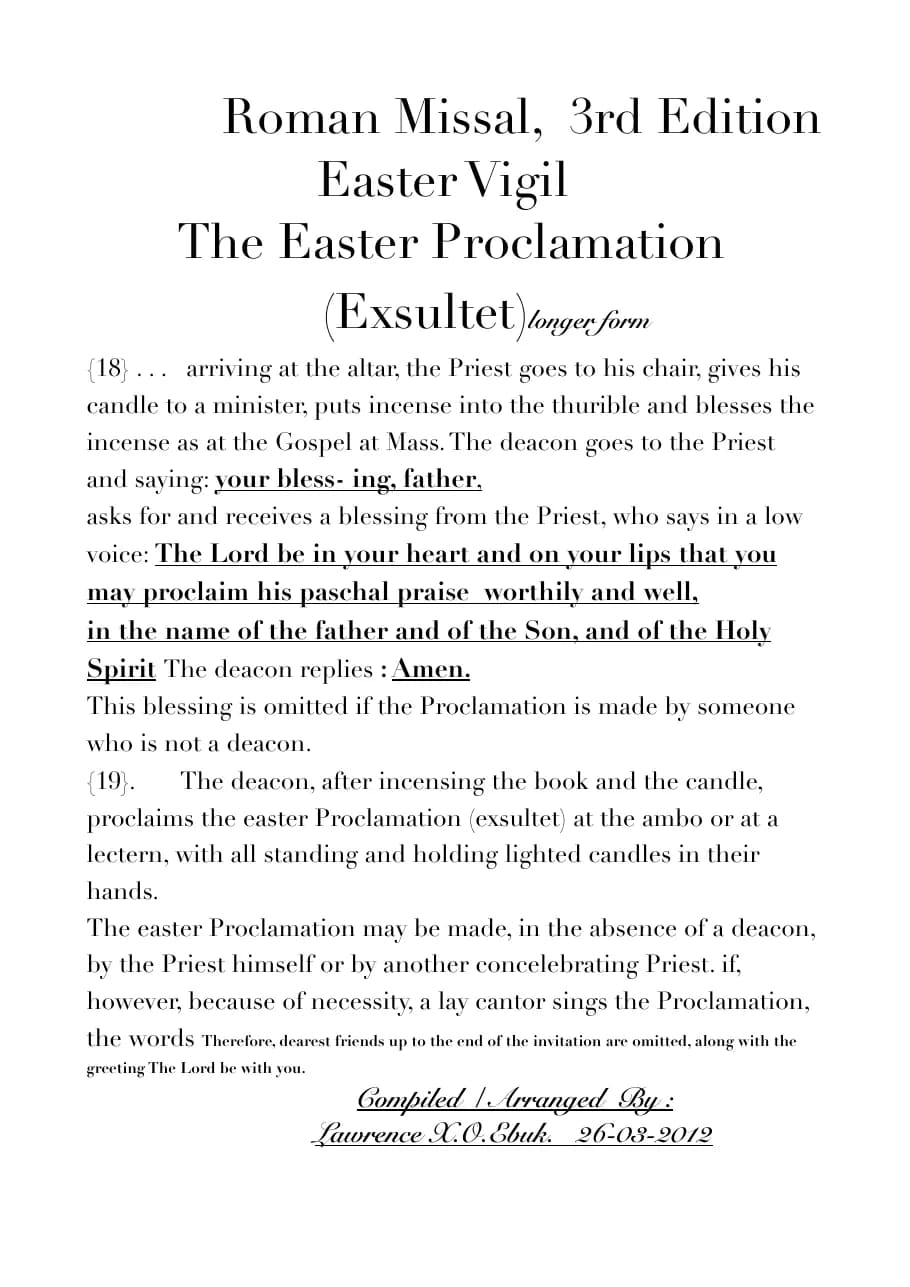 Exultet — first page