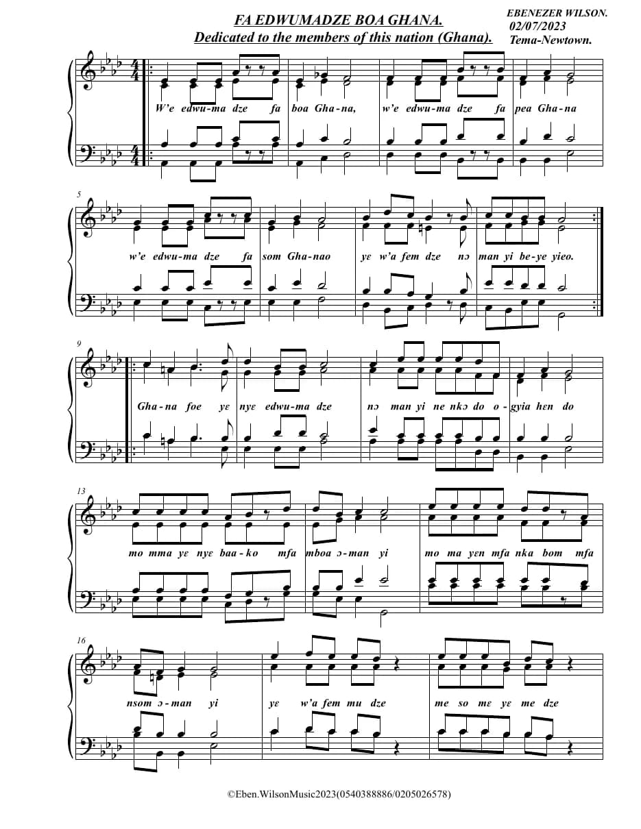 Fa Edwumadze Boa Ghana — first page