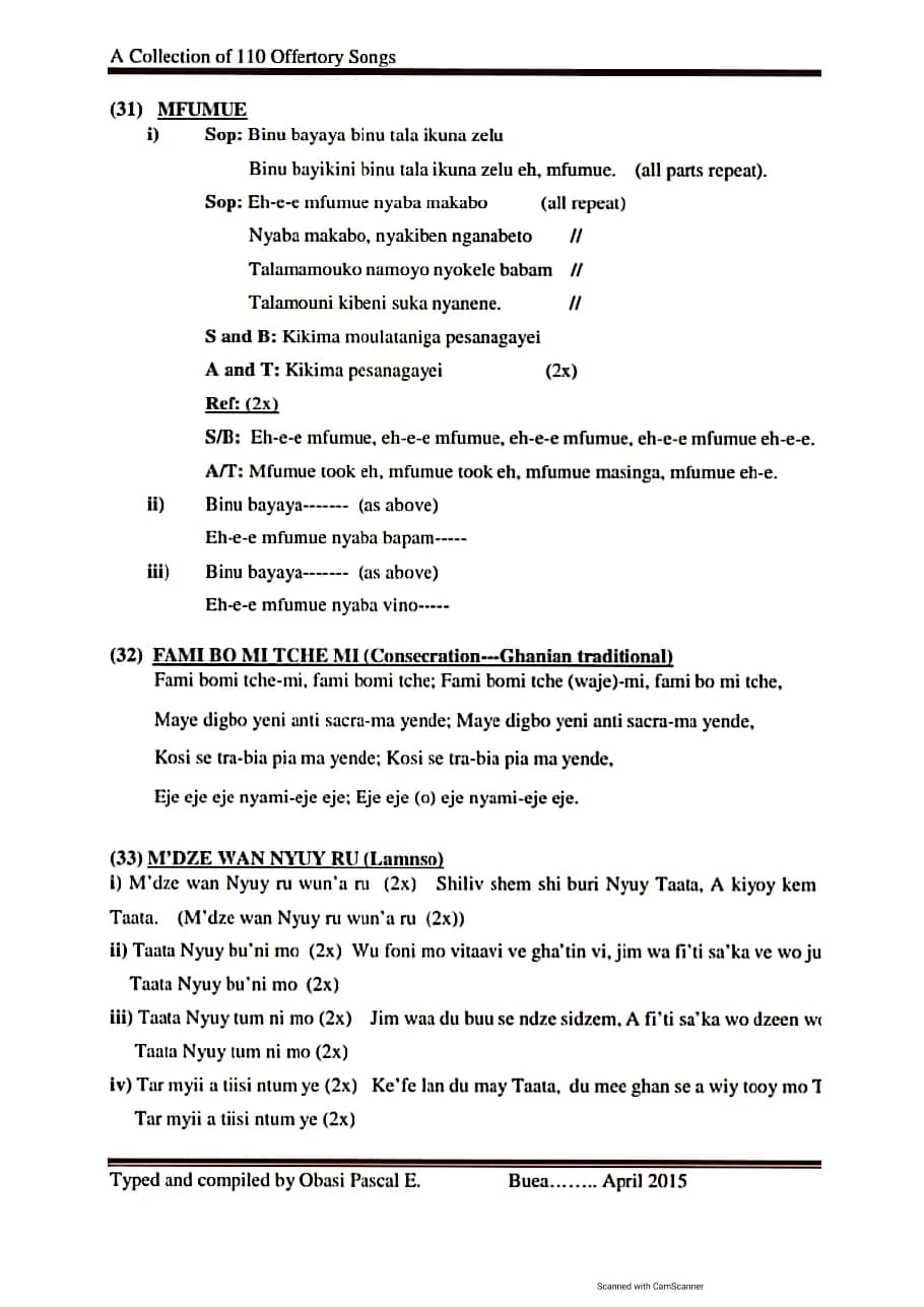 Fa Mi Bo Mi Tche — first page