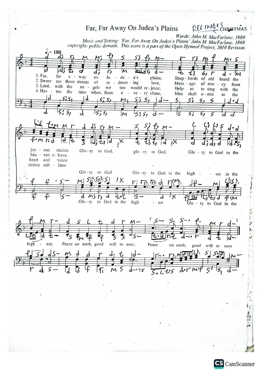 Far Far Away on Judea's Plains — first page