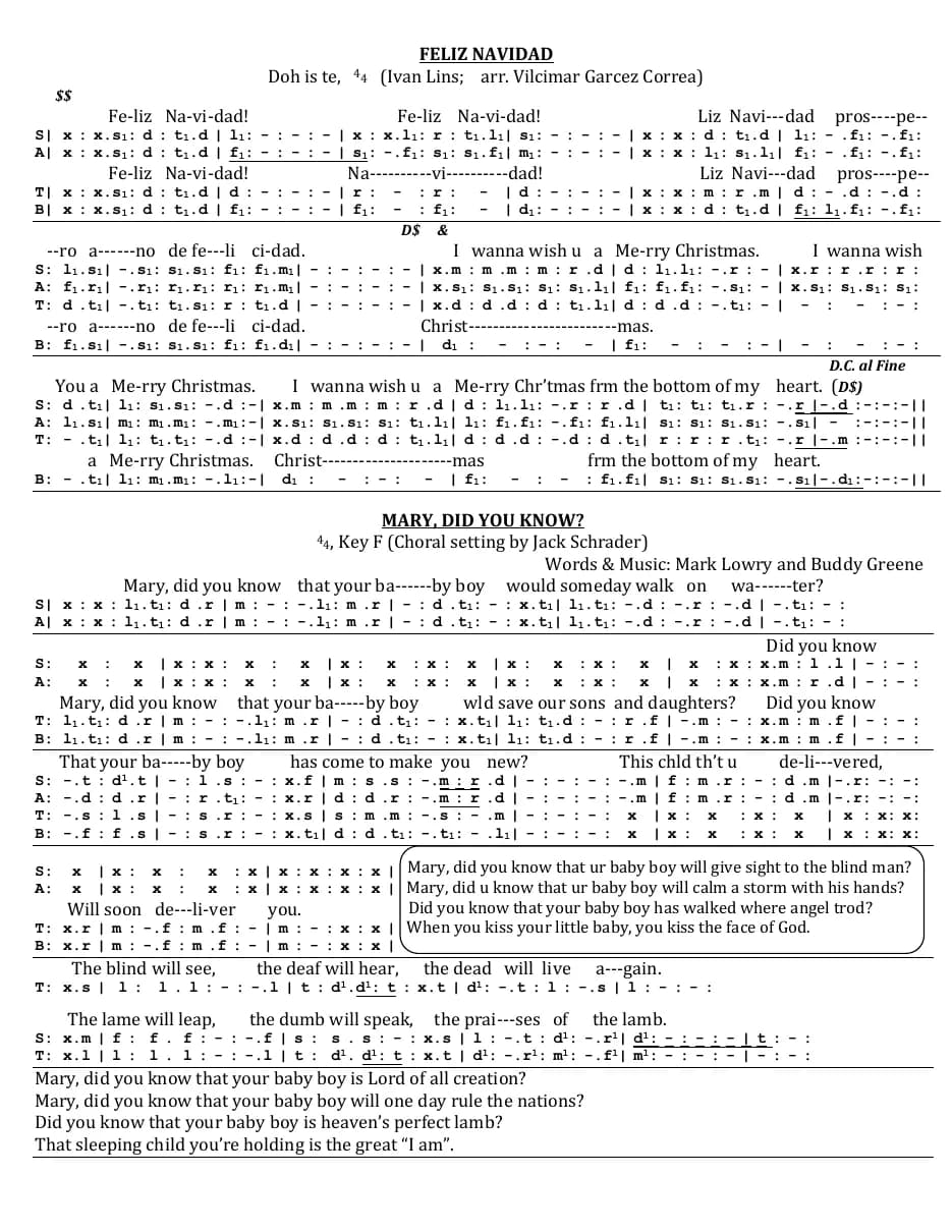 Feliz Navidad — first page