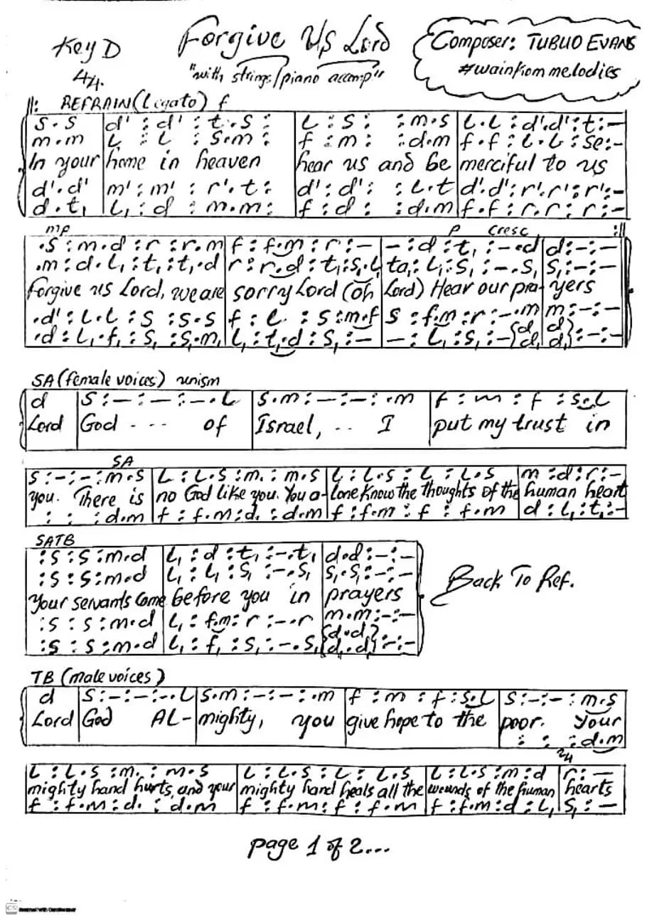 Forgive Us Lord — first page