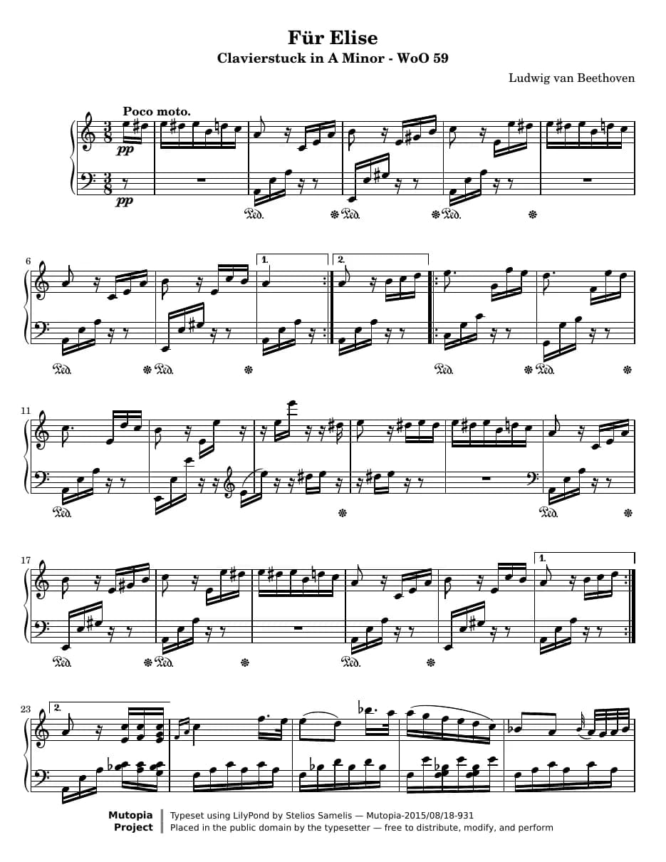 Fur Elise — first page