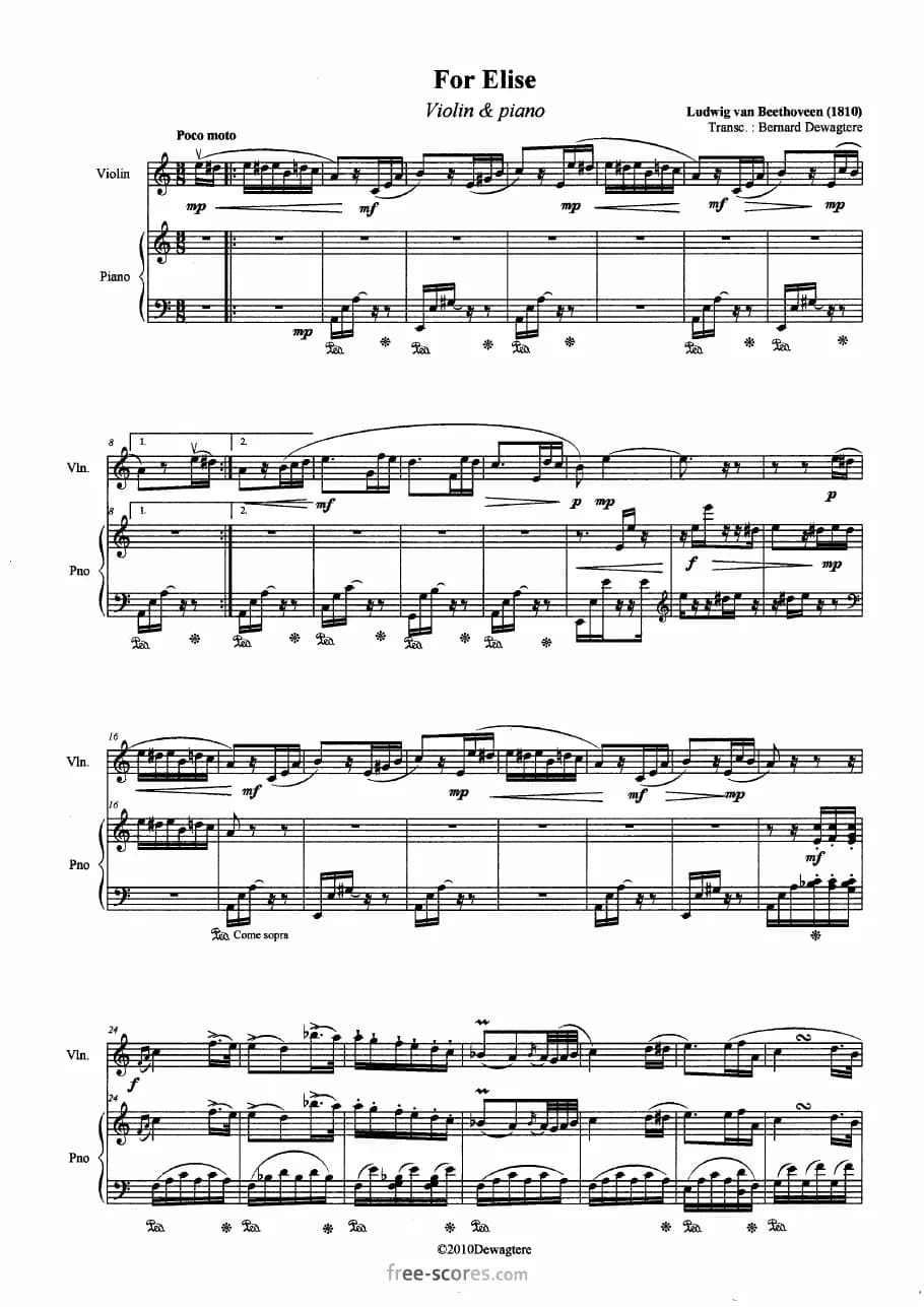 Fur Elise — first page