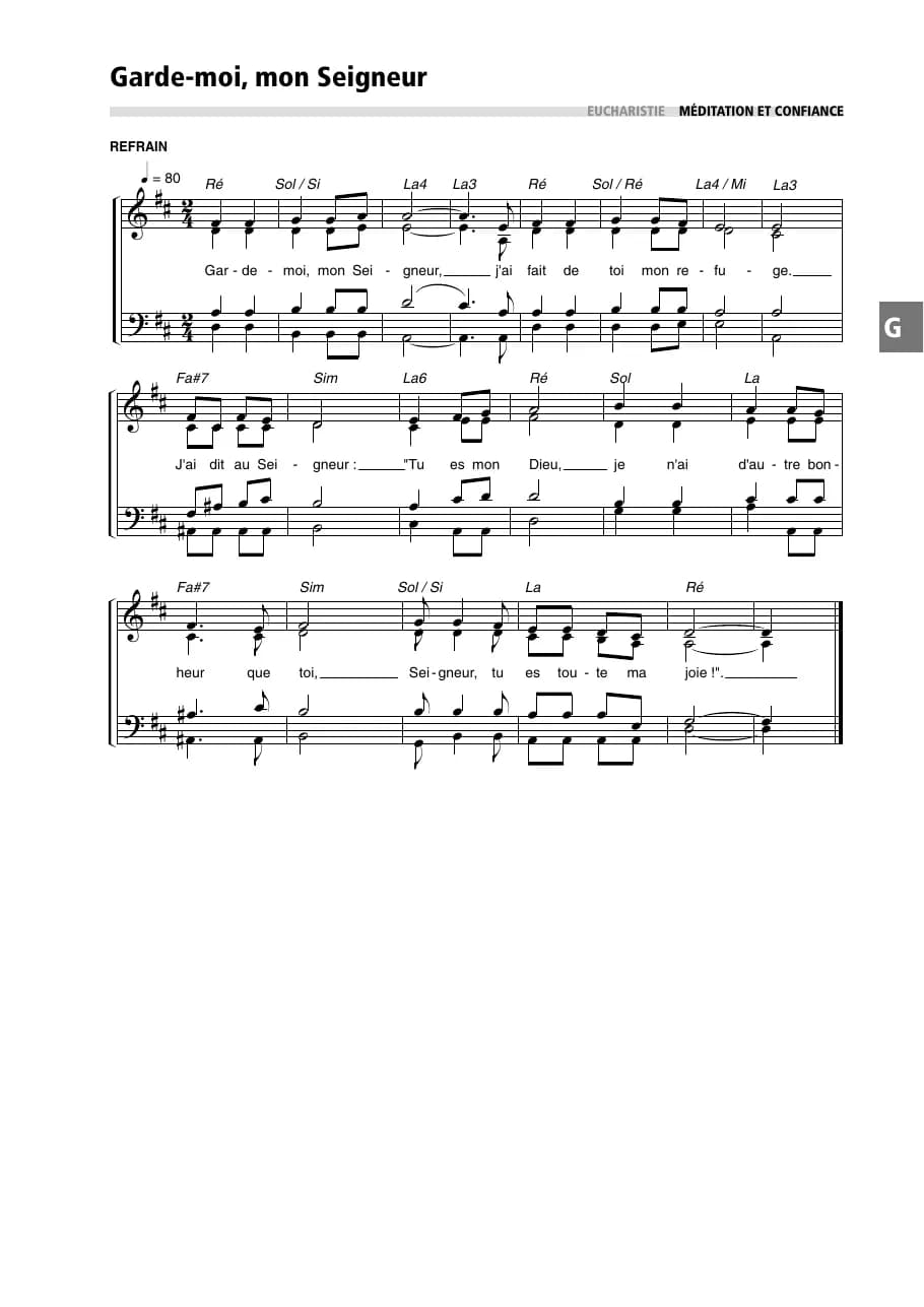 Garde - Moi, Mon Seigneur — first page