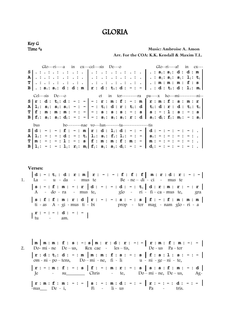 Gloria Ambroise Amon — first page