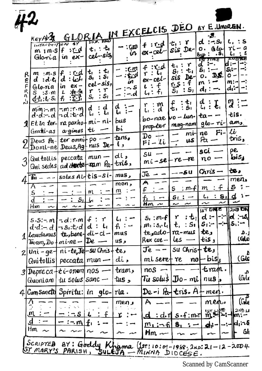 Gloria in Excelsis Deo — first page
