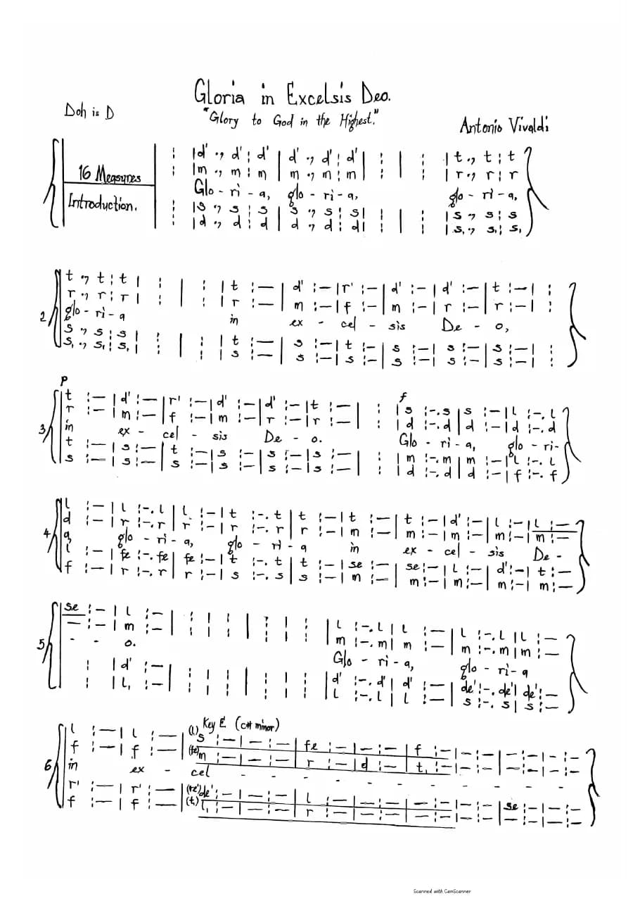 Gloria in Excelsis Deo — first page