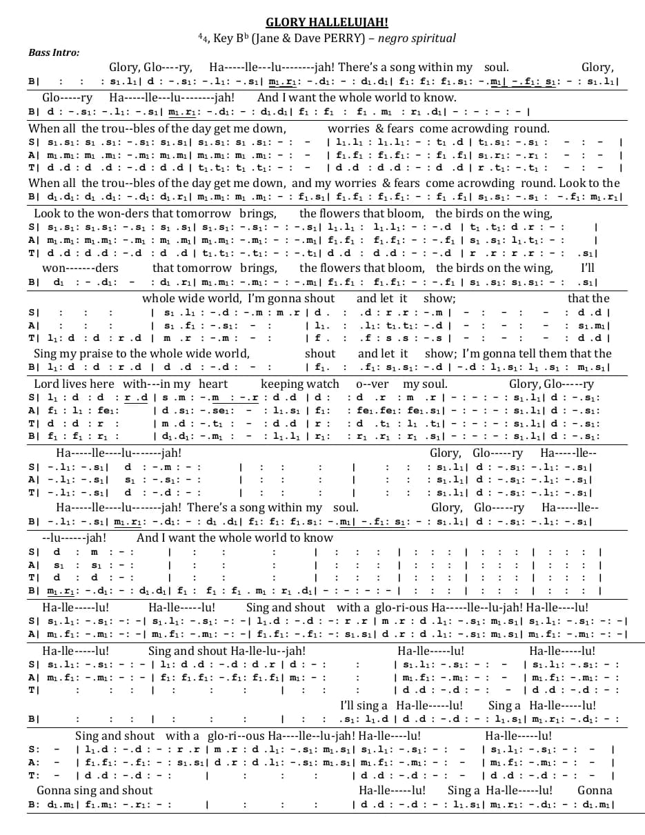 Glory Hallelujah — first page