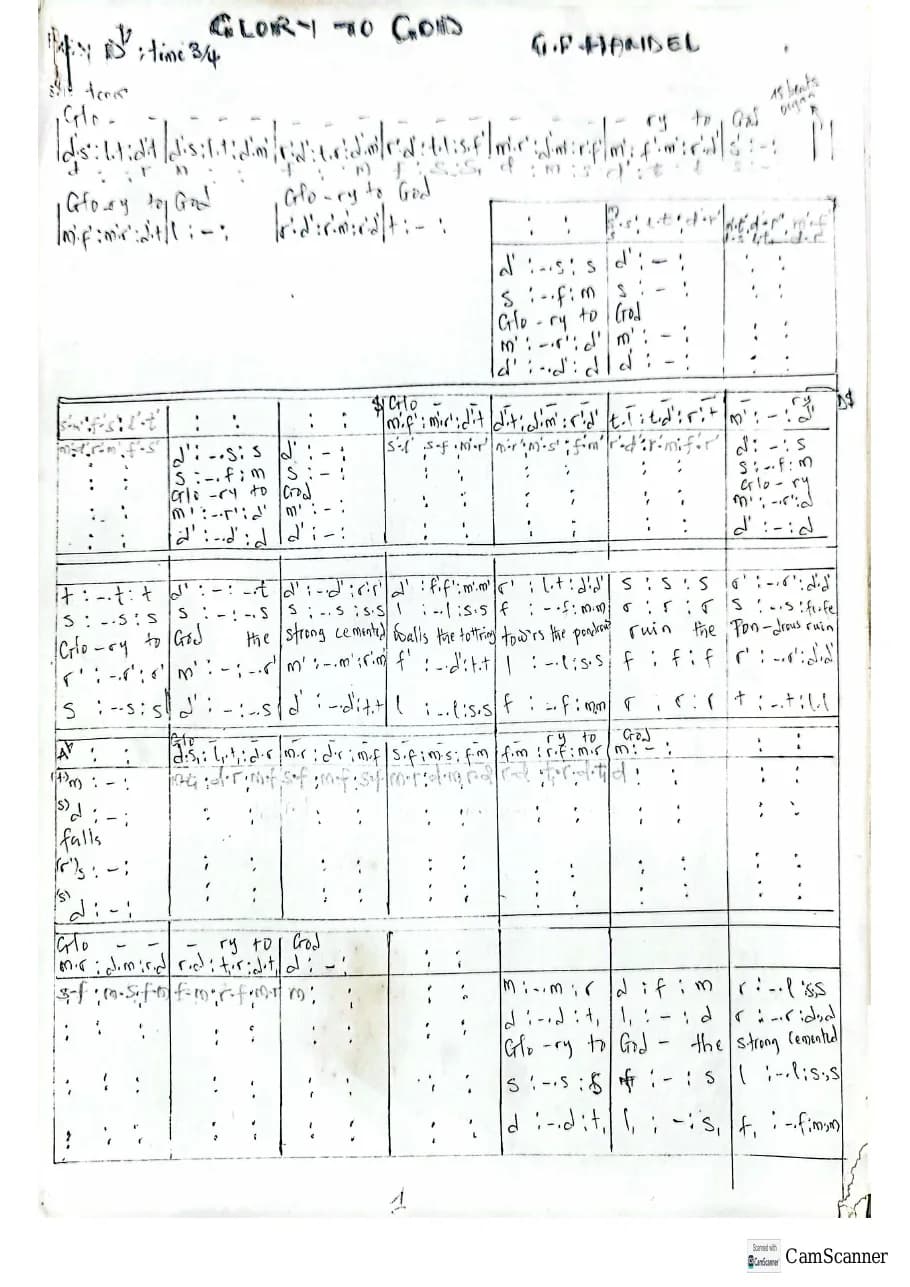 Glory to God Joshua — first page