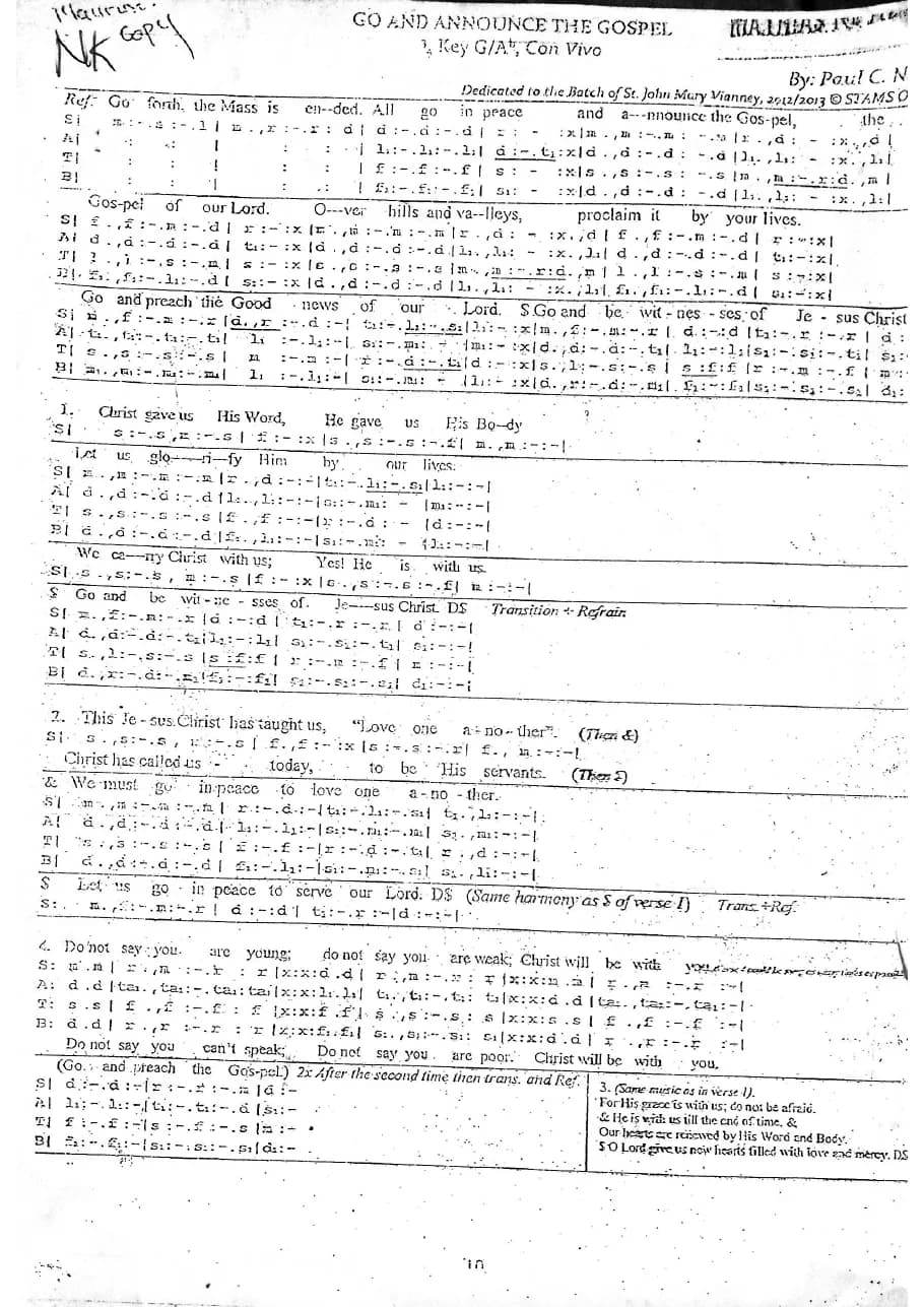 Go Forth the Mass Is Ended — first page
