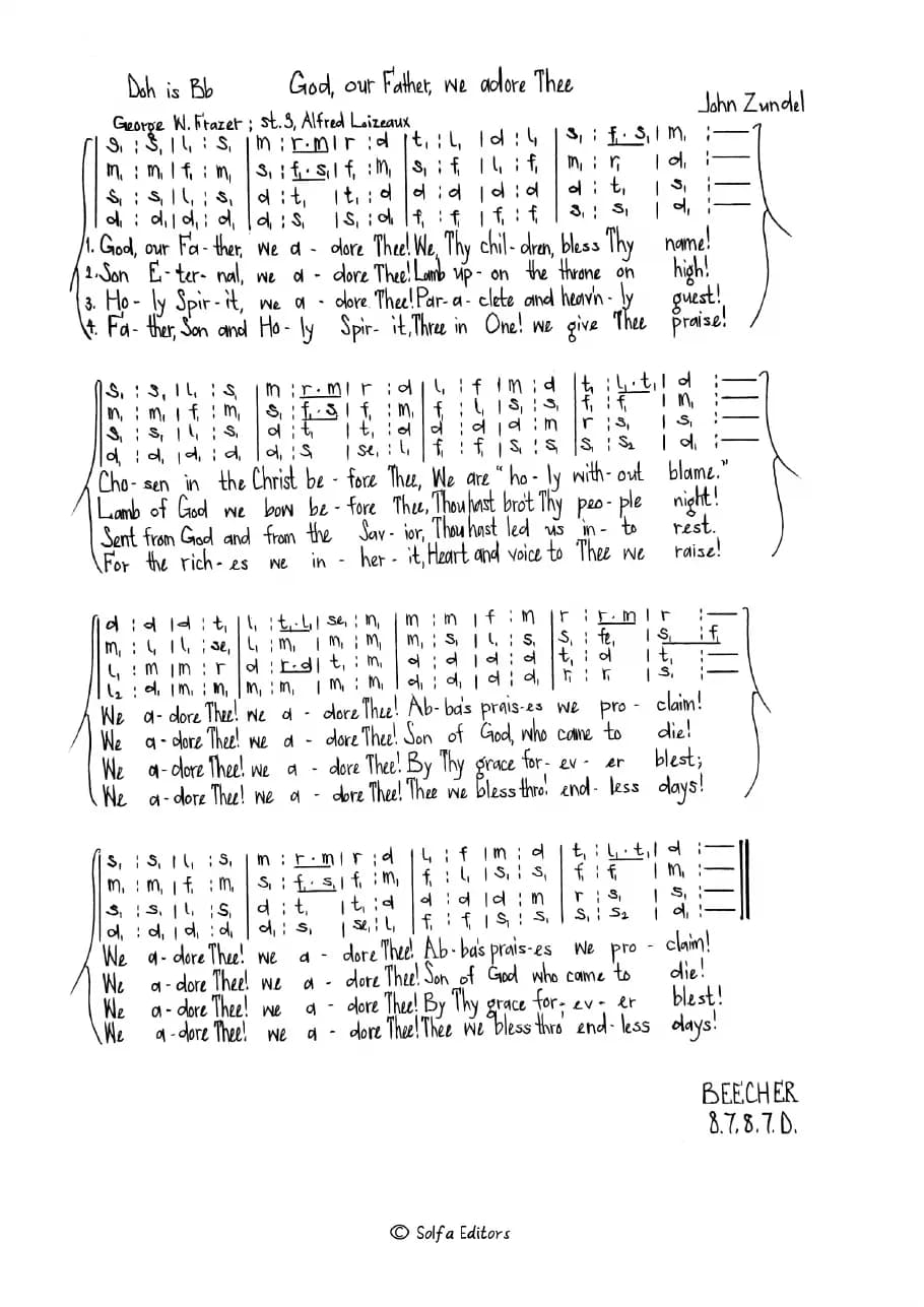 God Our Father We Adore - Beecher — first page
